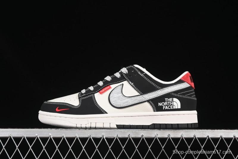 Nike SB Dunk Low The North Face x Supreme Triple Collaboration Sketch Grey Anniversary Custom Low-Top Casual Skate Shoes - CS1688-105