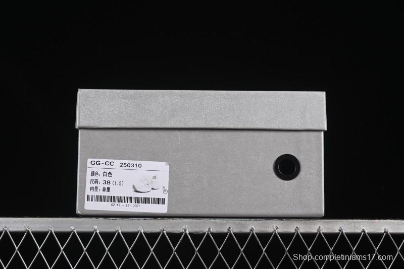 GG-CC Lace Pearl Chain Casual Platform Dad Shoes - 250310 White