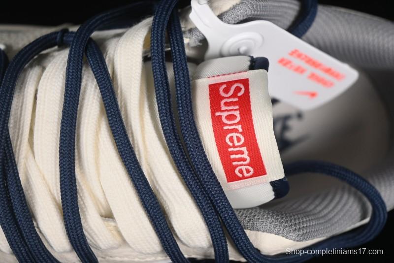 Nike Air Force 1 '07 Low Supreme Collaboration Two-Tone Blue Grey Lace-Up Casual Sneakers - DM6868-068