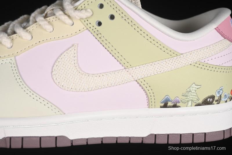 Nike Dunk Low Mushroom Floral-Themed Low-Top Casual Skate Shoes - IB8876-661