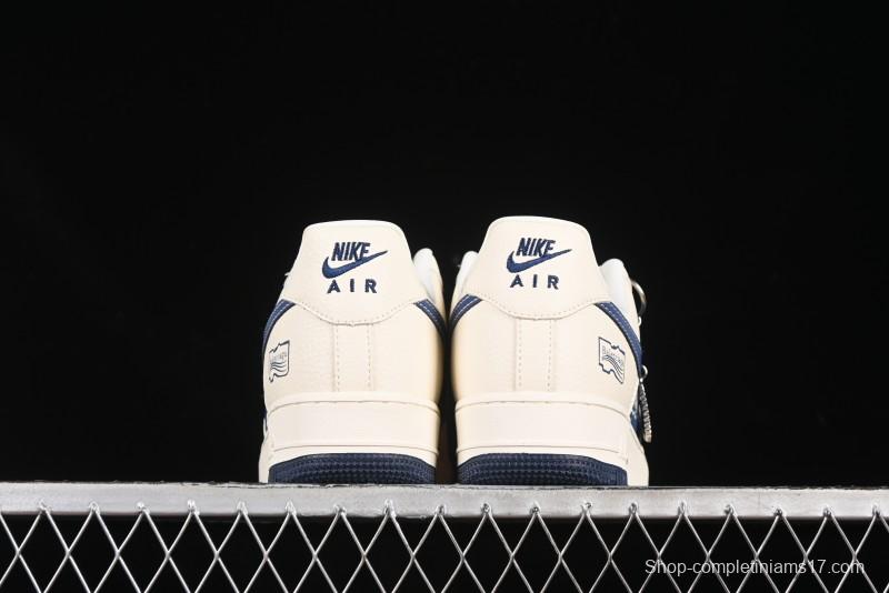 Nike Air Force 1'07 Low Balenciaga Collaboration Blue Woven Label Low-Top Casual Sneakers - DF0188-062