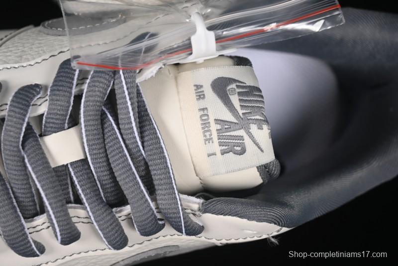 Nike Air Force 1 '07 Low Casual Sneakers in Cream Grey with Full-Length Air Cushion - SC9207-534