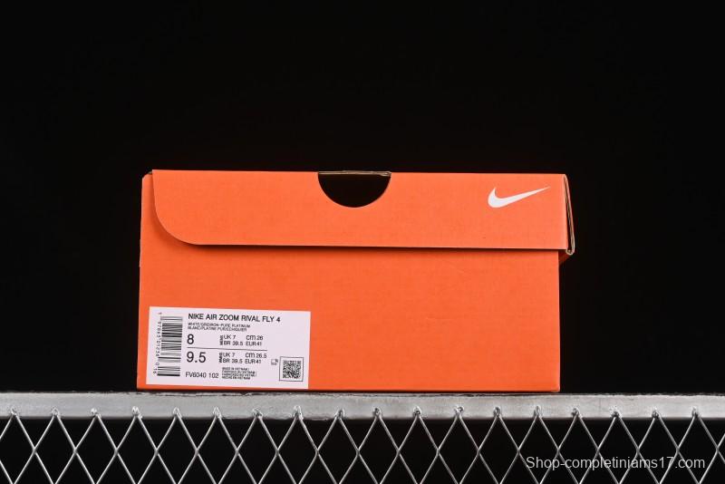 Nike Zoom Rival Fly 4 Lightweight Responsive Running Shoes with Flyknit and React Technology - FV6040-102