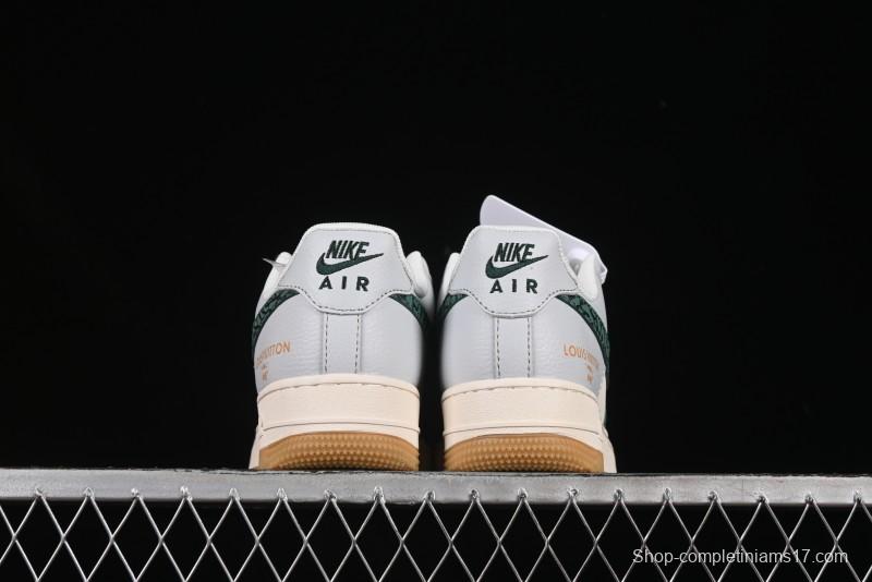 Nike Air Force 1 '07 Low LV Collaboration Green Stone Grain Gum Sole Casual Sneakers - ZH2598-306