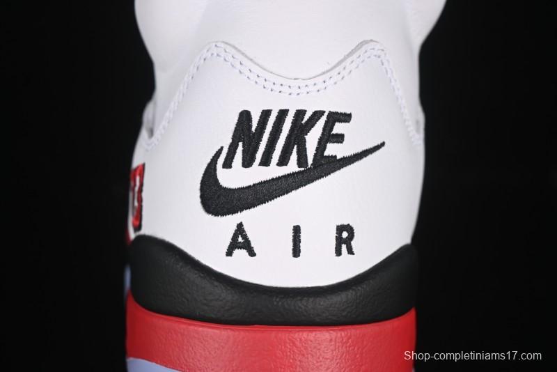 Nike Air Jordan 5 Retro Basketball Shoes Fire Red Black Tongue - HQ7978-101