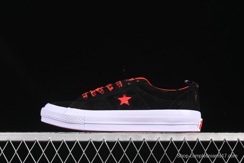 Converse One Star Low Top Casual Sneakers with Hello Kitty Collaboration - Pink Star and Embroidered Bow Design - 163904C