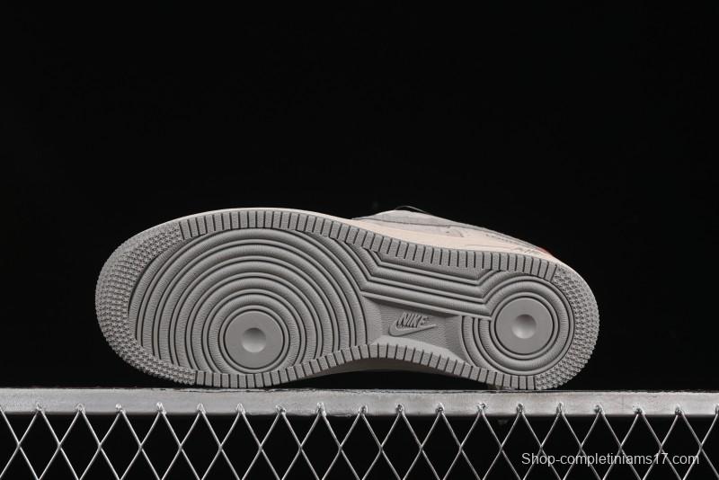 Nike Air Force 1 '07 Low LV Collaboration Beige Grey Snake Swoosh Casual Sneakers - XX3168-130