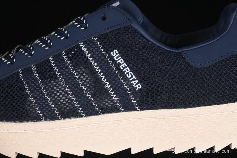 Adidas Clot x Superstar Shell Toe Casual Sneakers with Serrated Edge Design - IH3644