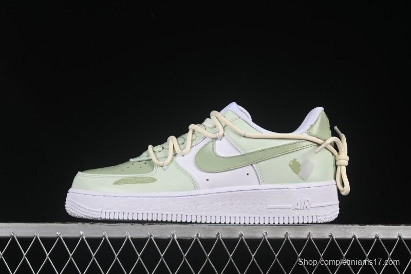 Nike Air Force 1'07 Low "Green Love" 520 Limited Edition Casual Sneakers with Small Green Heart Design - DH2920-111
