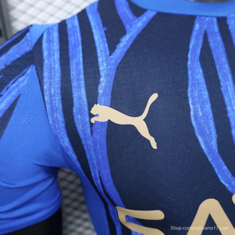 Player Version 25/26 Al Hilal Home Blue with Vertical Stripes Jersey