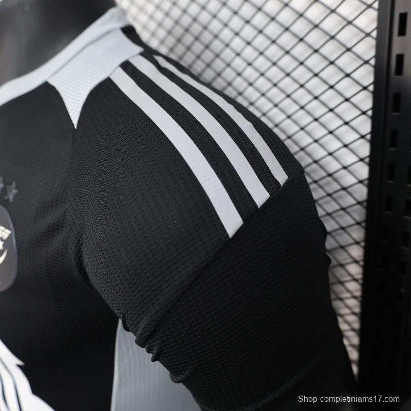 Player Version 2025 Algeria Black with White Arabic Sponsor Jersey