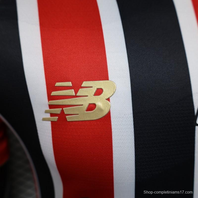 Player Version 25/26 Sao Paulo Home Jersey With Full Sponsors