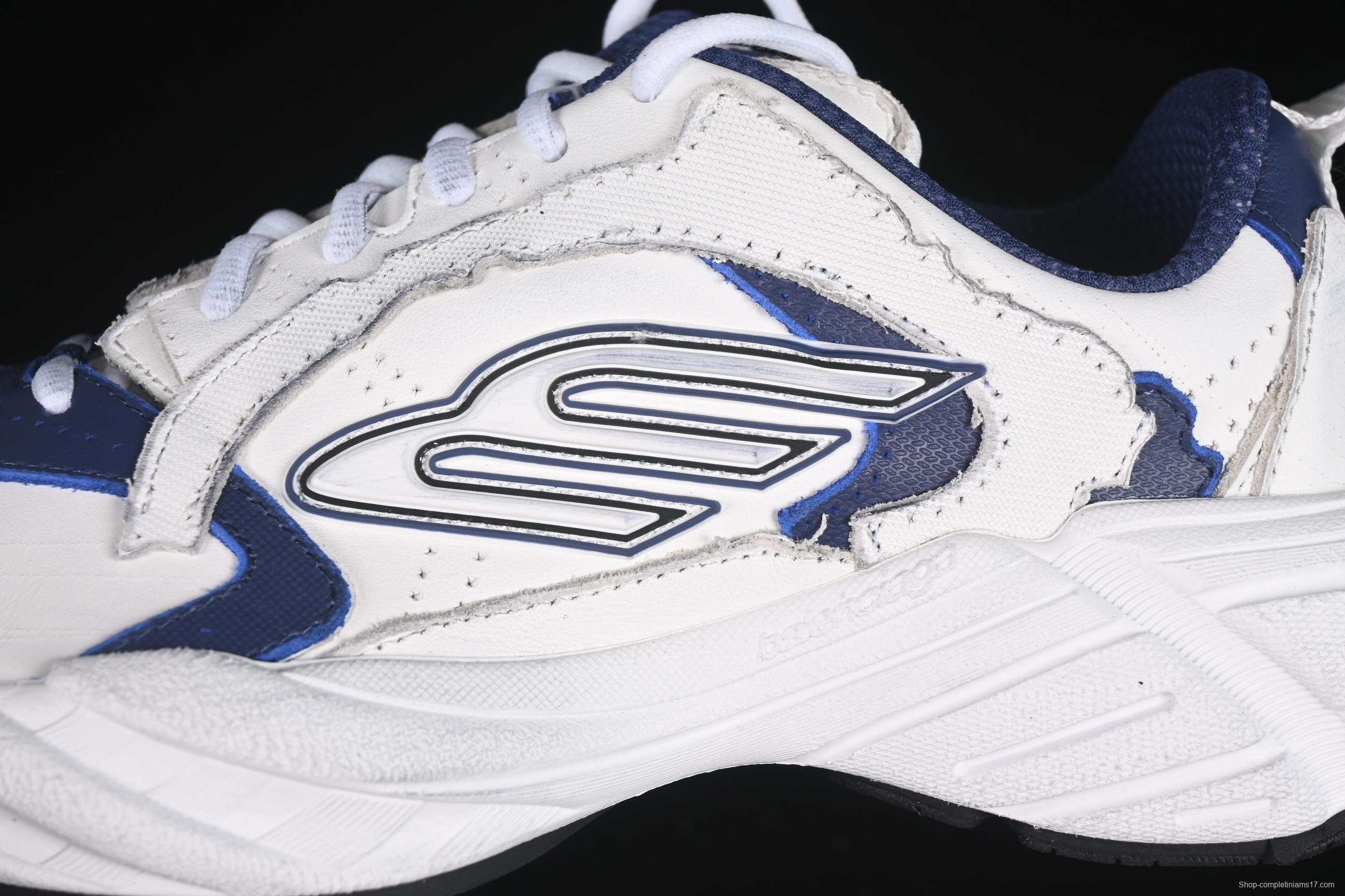 Balenciaga Monday Leather Round Toe Lace-Up Low Top Lifestyle Sneakers - WDWTS4090