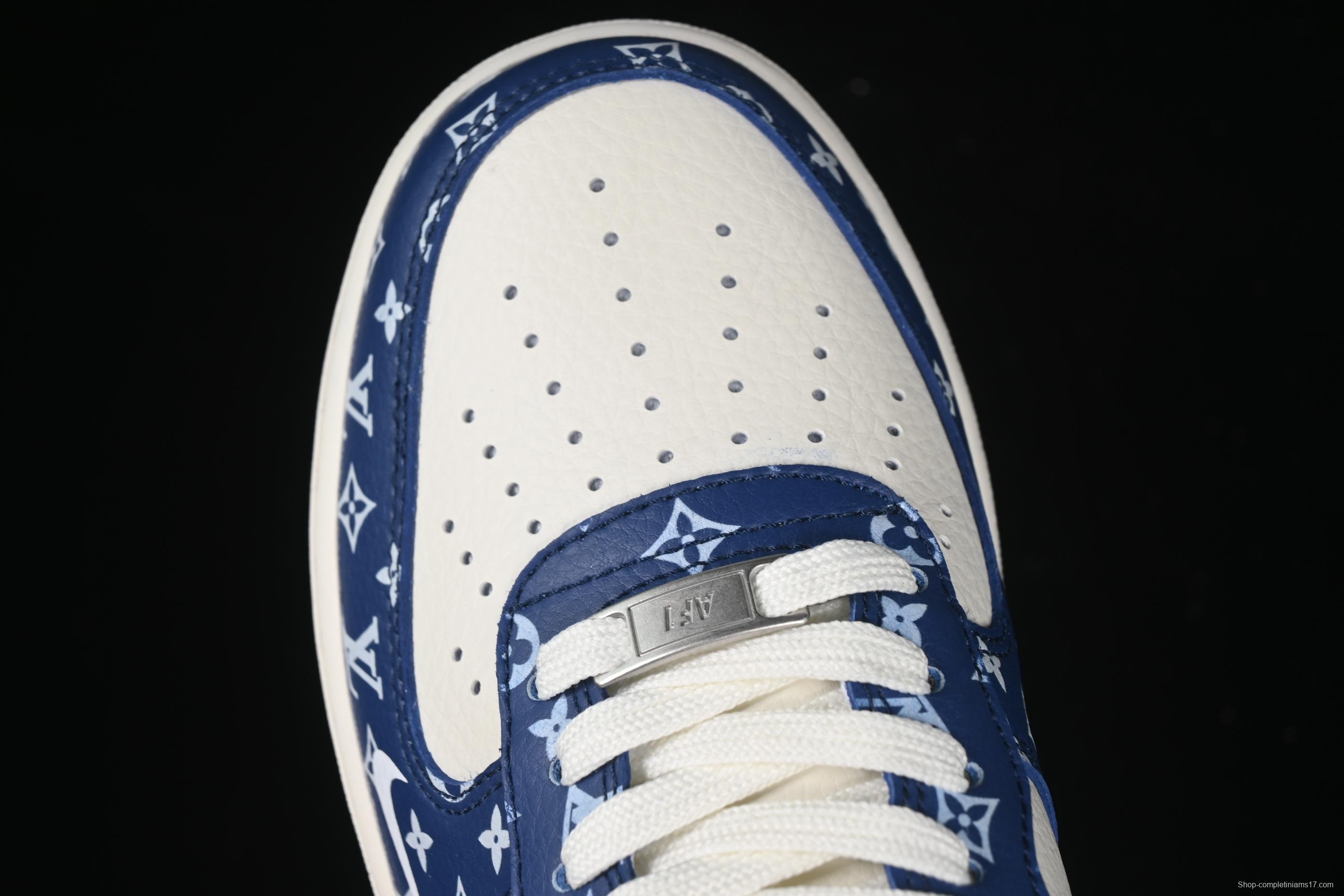 Nike Air Force 1 '07 Low LV Collaboration White Blue Swoosh Casual Sneakers - LW9279-008