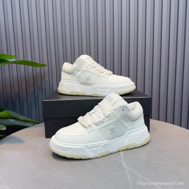 2024 Unisex Amiri White Leather Sneakers MJ00360
