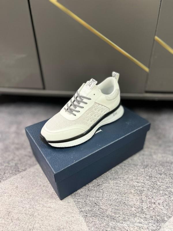 2024 Unisex Dior White Mesh Leather Casual Sneakers MJ00270