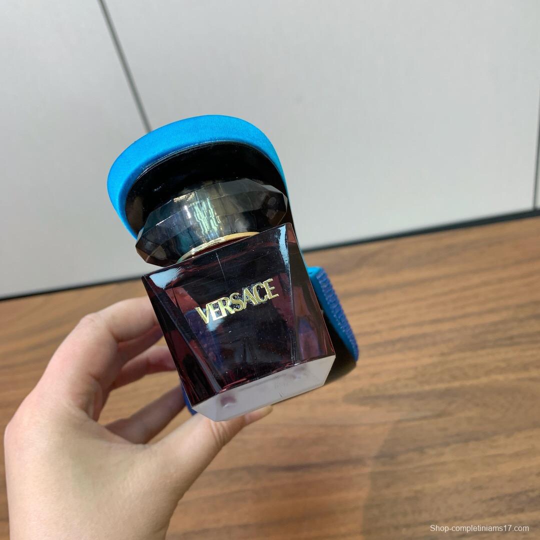 2025 Women VERSACE Blue Satin Slippers