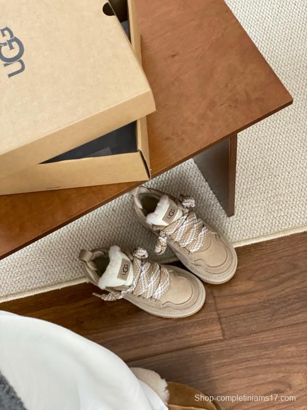 2024 Women UGG Beige Suede Textile Casual Shoes MJ00290