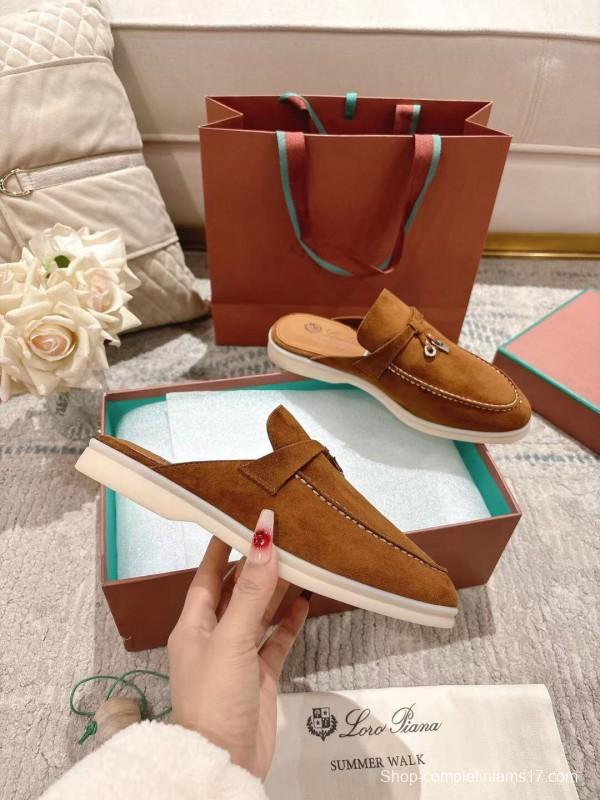 2025 Women LP Brown Suede Slippers LY00260