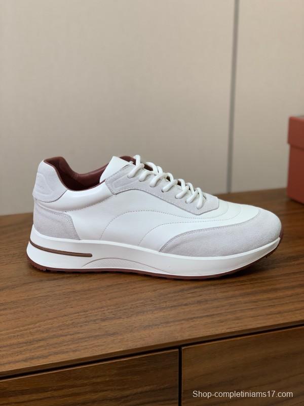 2025 Women Le Parmentier White Suede Leather Casual Sneakers LY