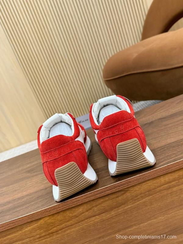 2025 Unisex HOGAN Red White Suede Sneakers