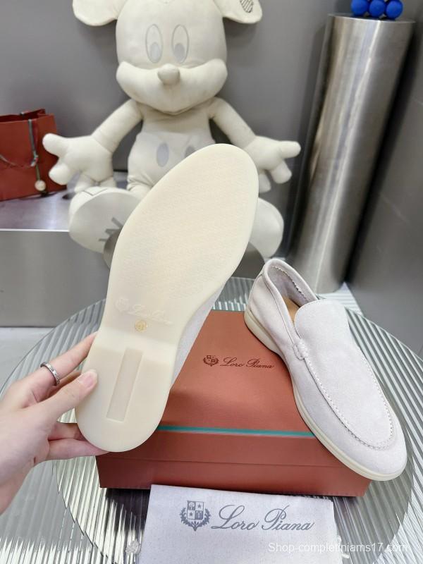 2024 Unisex LP White Suede Loafers MJ00270