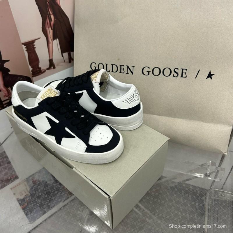 2024 Unisex GGDB Black White Leather Sneakers 