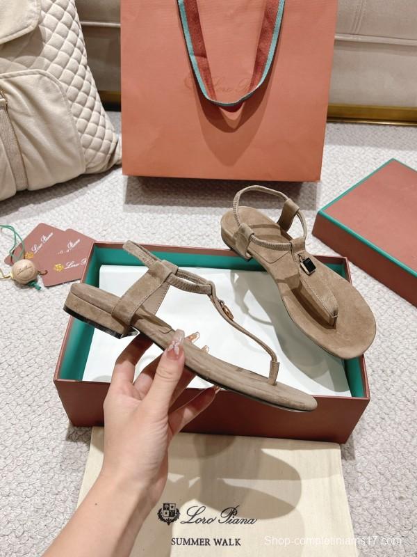 2025 Women LP Beige Suede Sandals LY00360