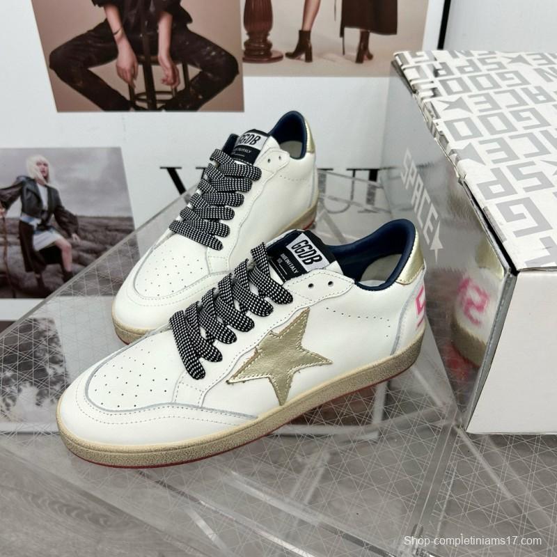 2024 Unisex GGDB White Gold Leather Sneakers MJ00260