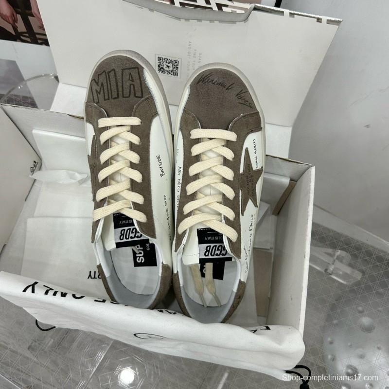 2024 Women GGDB White Grey Suede Leather Sneakers