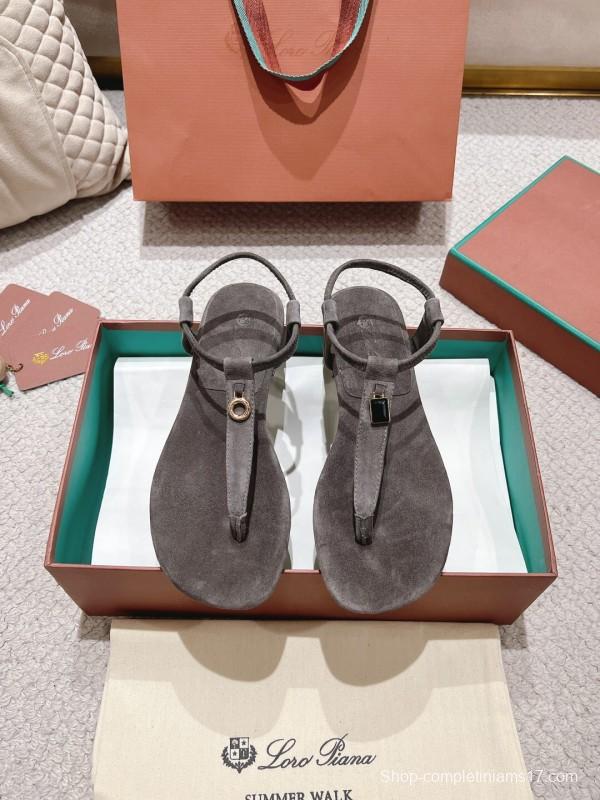 2025 Women LP Gray Suede Sandals LY00360