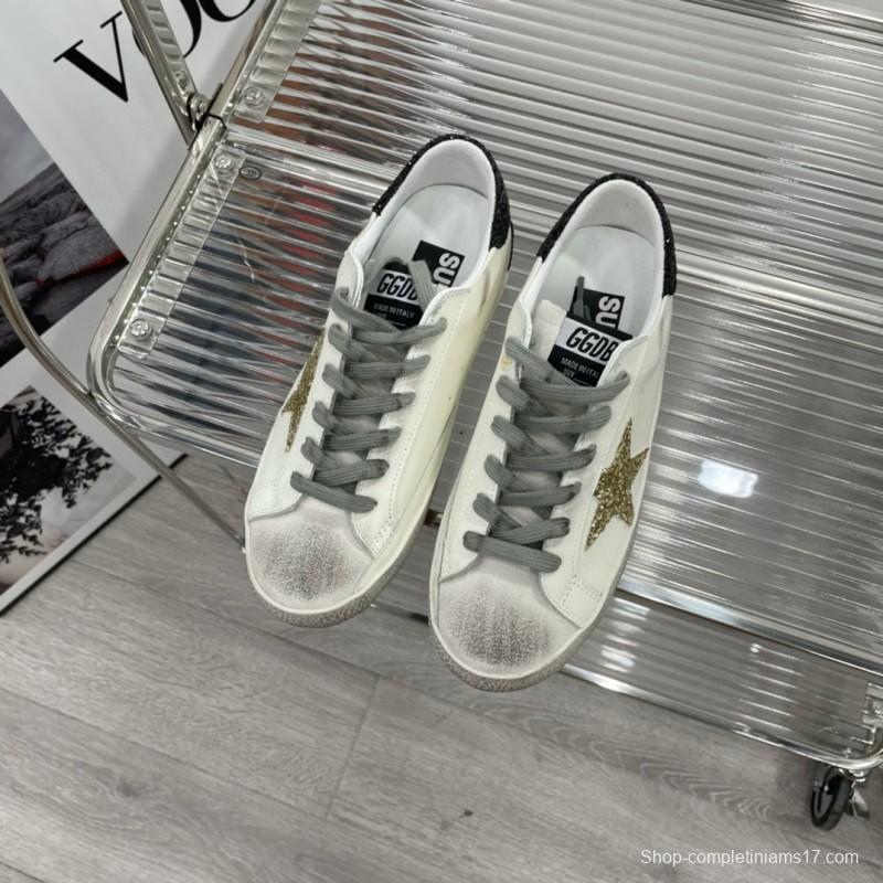 2025 Women GGDB White Black Gold Leather Suede Sneakers