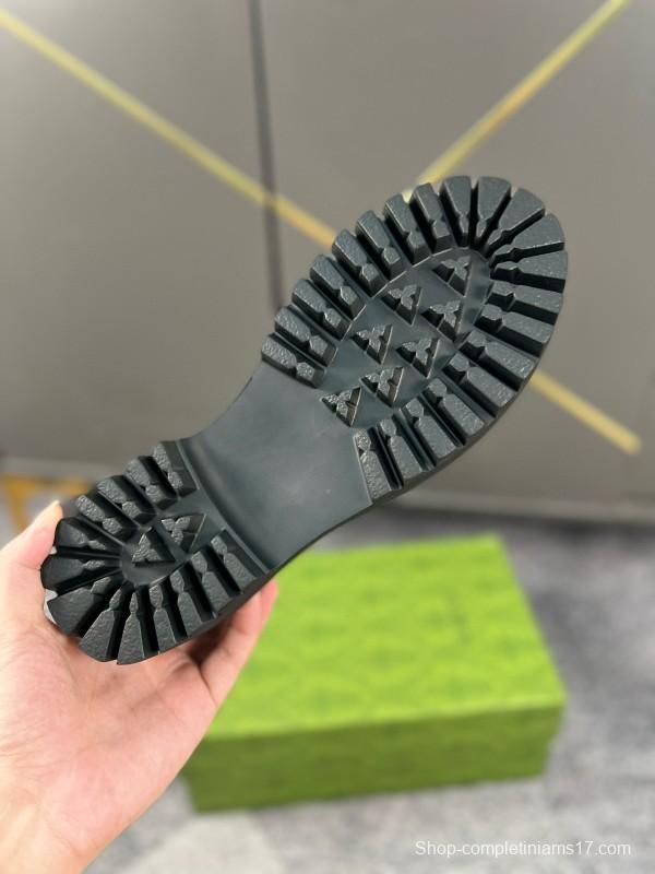 2024 Women Gucci Black Calf Leather Loafers MJ00300