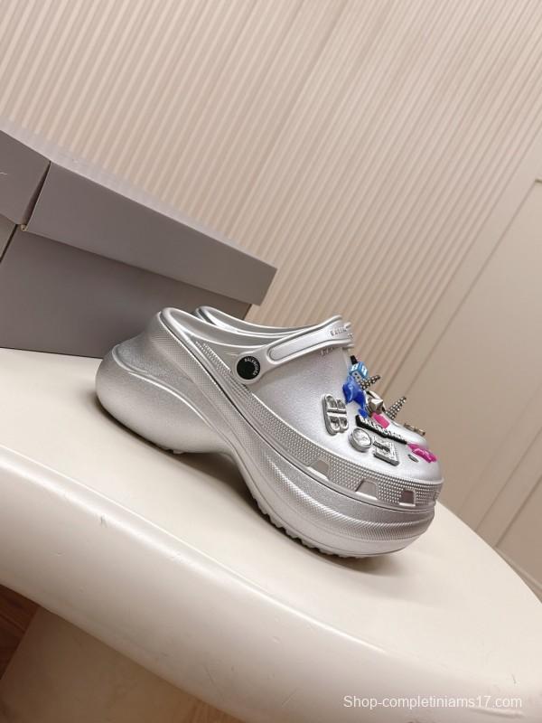 2025 Unisex Balenciaga Silver EVA Rubber Clog Embellished LY00330(F)/LY00340(M)