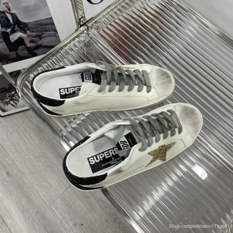 2025 Women GGDB White Black Gold Leather Suede Sneakers