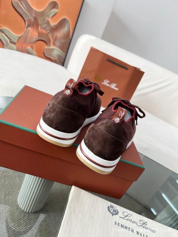 2024 Men LP Burgundy Wool Knit Sneakers MJ00330