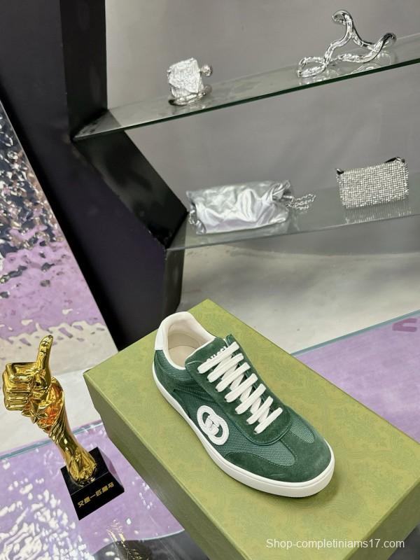 2024 Unisex Gucci Green Imported Suede Leather Sneakers MJ00310