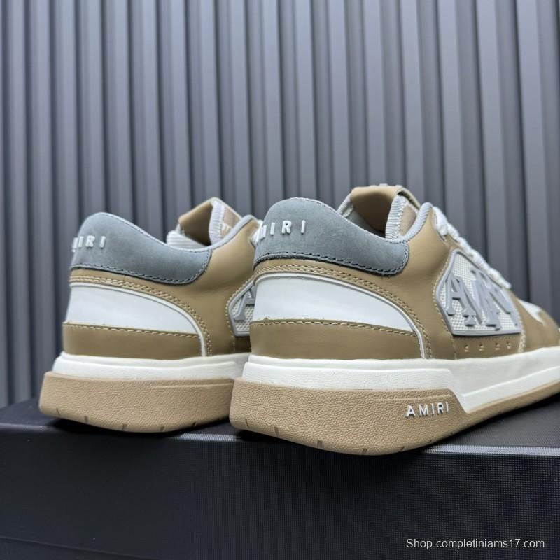 2025 Unisex Amiri Beige White Leather Sneakers MJ00360