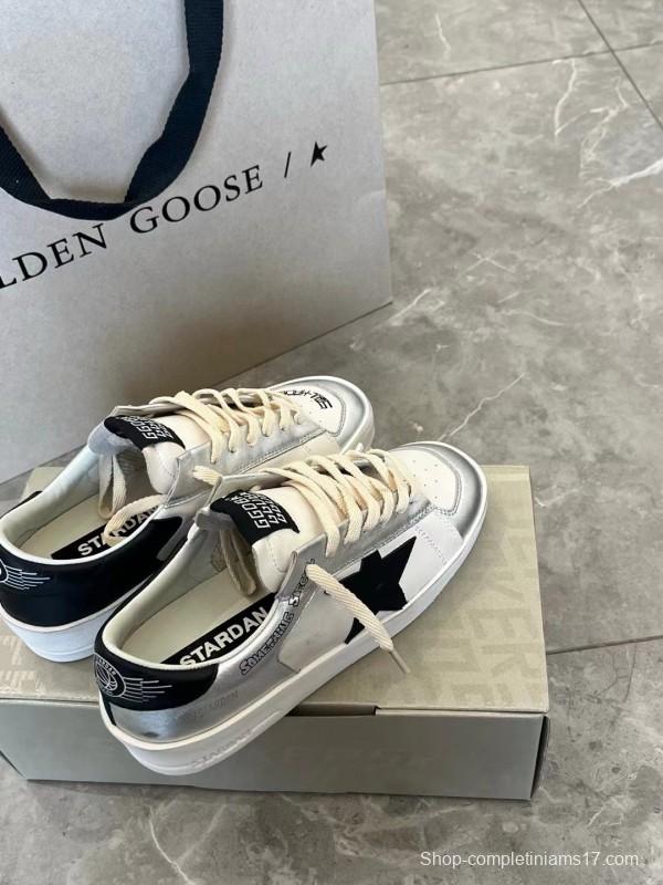2024 Unisex GGDB White Silver Leather Sneakers MJ00260