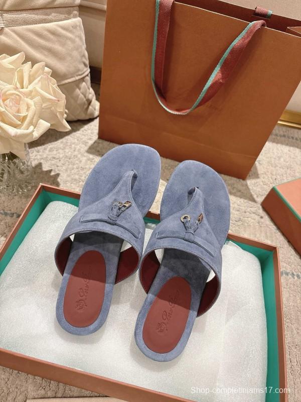 2025 Women LP Blue Suede Slippers LY00350