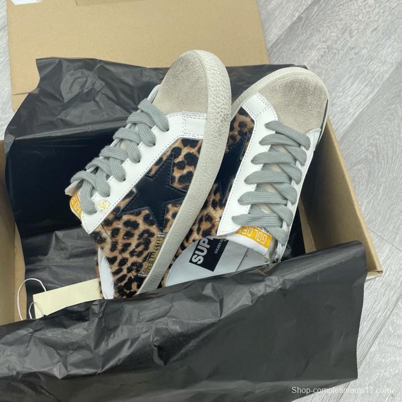 2025 GGDB White Black Leopard Print Suede Leather Slip-On Sneakers