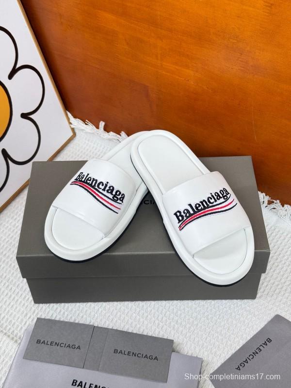 2025 Slippers Balenciaga White Fabric Slippers