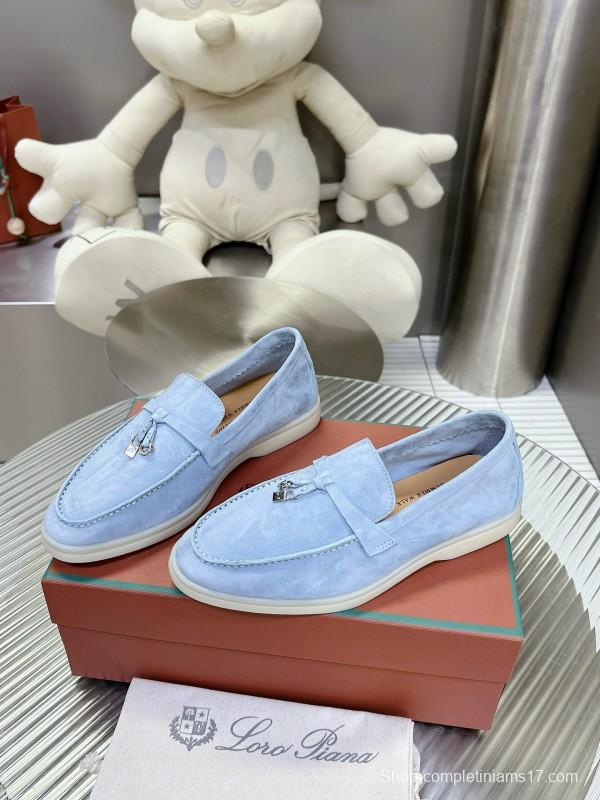 2024 Unisex Le Parmentier light blue suede Loafers MJ00270