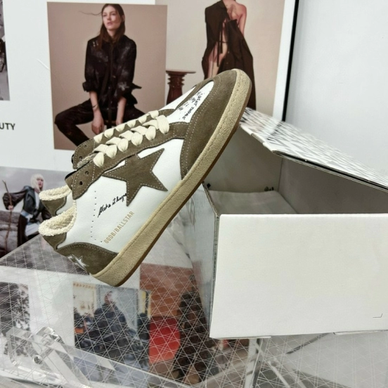 2024 Unisex GGDB White Green Suede Leather Sneakers MJ00260