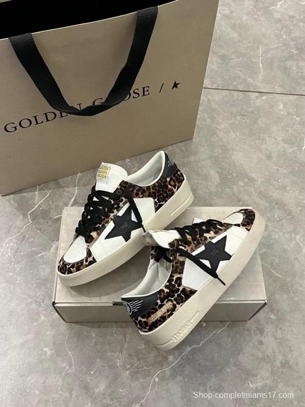 2024 Women GGDB White Leopard Leather Sneakers MJ00260