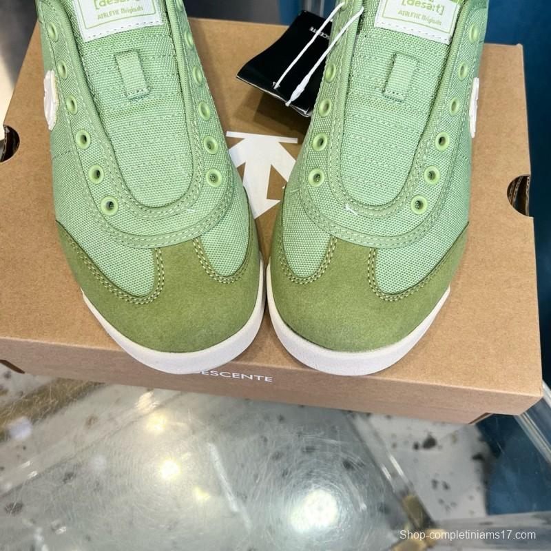 2024 Unisex DESCENTE  green canvas sneakers MJ00280