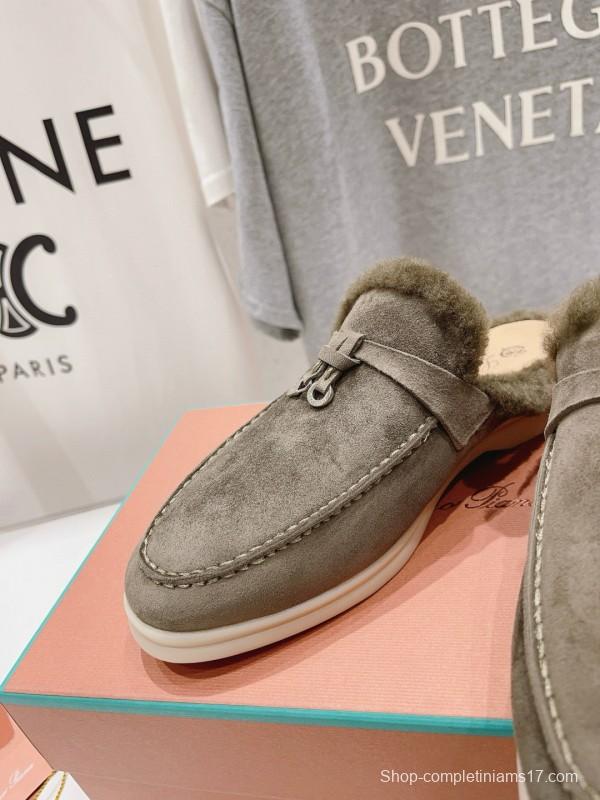 2024 Unisex LP Taupe Suede Shearling Loafers MJ00300(Women)/MJ00300(Men)