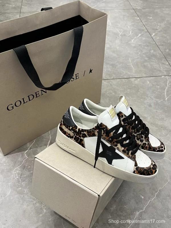 2024 Women GGDB White Leopard Leather Sneakers MJ00260