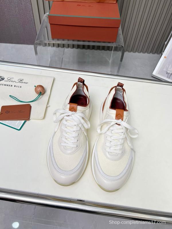 2024 Men LP White Beige Mesh Leather Sneakers