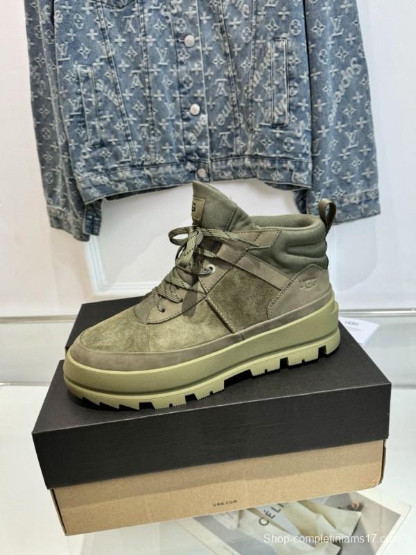 2024 Unisex UGG Black Chestnut Military Green Sheepskin Work Boots MJ00300